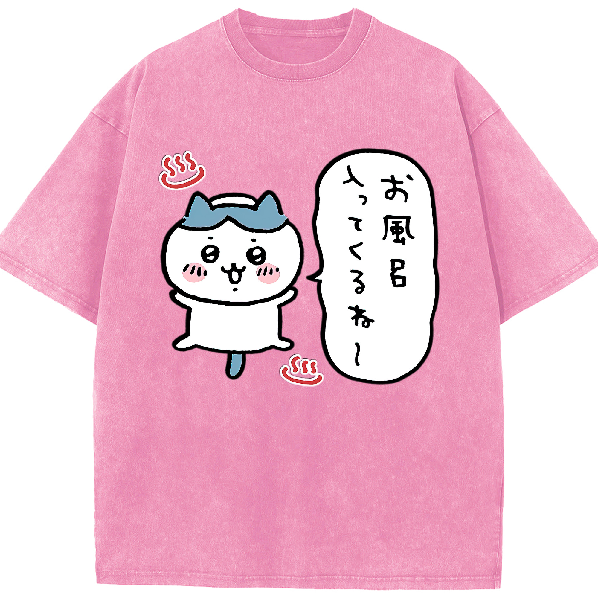 （画像用） ちいかわ ハチワレ Chii-kawa hachiware 綿100% ヴィンテージ風 半袖Tシャツ（フロントプリント）